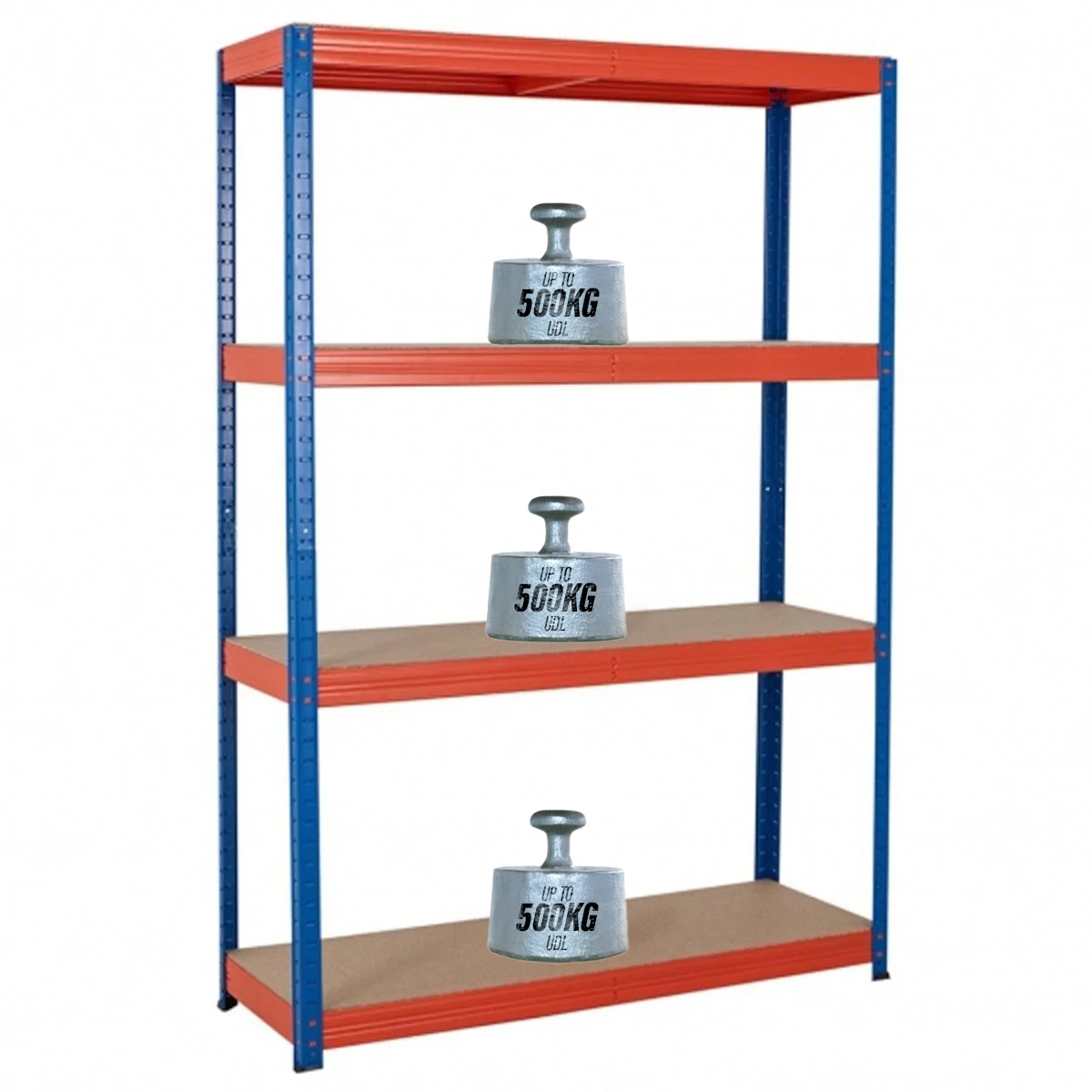 SGS 4 Tier Garage Shelving 15mm Chipboard Racking - 180x120x45cm